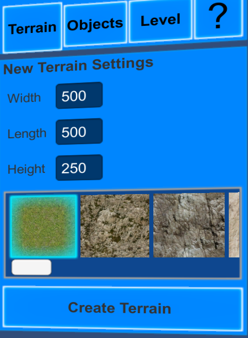 Create Terrain Mode